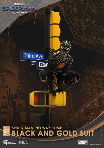 D Stage #102 "Spider-Man: No Way Home" Spider-Man (Black & Gold Suit)ㅤ – Beast Kingdom – ActionFigureBrasil — ambientada