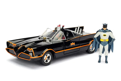 "DC Comics" 1/24 Diecast Vehicle Batmobile & Batman & Robin "Batman 1966 TV Series"ㅤ – Jada Toys – ActionFigureBrasil