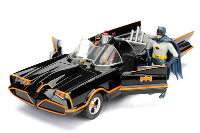 "DC Comics" 1/24 Diecast Vehicle Batmobile & Batman & Robin "Batman 1966 TV Series"ㅤ – Jada Toys – ActionFigureBrasil — detalhe do produto