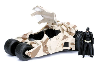 "DC Comics" 1/24 Diecast Vehicle Batmobile (Camouflage) & Batman "Dark Knight Rising"ㅤ – Jada Toys – ActionFigureBrasil