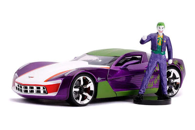 "DC Comics" 1/24 Diecast Vehicle Chevrolet, Corvette Stingray (2009 Model) & Joker [Comic]ㅤ – Jada Toys – ActionFigureBrasil