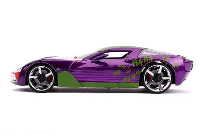 "DC Comics" 1/24 Diecast Vehicle Chevrolet, Corvette Stingray (2009 Model) & Joker [Comic]ㅤ – Jada Toys – ActionFigureBrasil — close