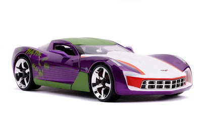 "DC Comics" 1/24 Diecast Vehicle Chevrolet, Corvette Stingray (2009 Model) & Joker [Comic]ㅤ – Jada Toys – ActionFigureBrasil — iluminação de estúdio