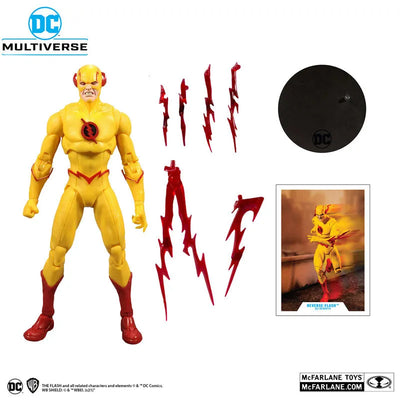 "DC Comics" DC Multiverse 7 Inch Action Figure #120 Reverse-Flash [Comic]ㅤ – McFarlane Toys – ActionFigureBrasil — com base expositora
