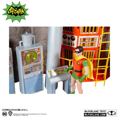 "DC Comics" DC Retro: Playset - Batcave [TV "Batman 1966 TV Series"]ㅤ – McFarlane Toys – ActionFigureBrasil — ângulo diferente