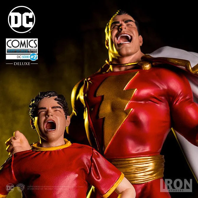 DC Comics - Shazam & Billy Batson 1/10 Art Scale Statueㅤ – Iron Studios – ActionFigureBrasil