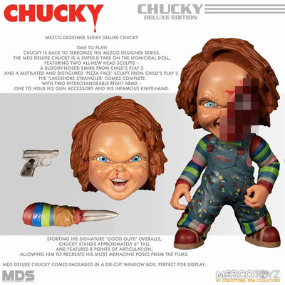 Designer's Series / Child Play: Chucky Deluxe 6 Inch Action Figure(Provisional Pre-order)ㅤ – Mezco – ActionFigureBrasil — embalagem