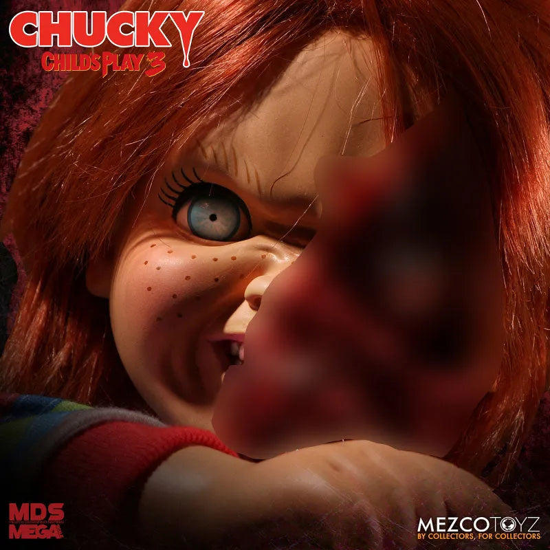 Designer Series / Child's Play 3: Pizza Face Chucky 15 Inch Mega Scale Figure with Sound(Provisional Pre-order)ㅤ – Mezco – ActionFigureBrasil