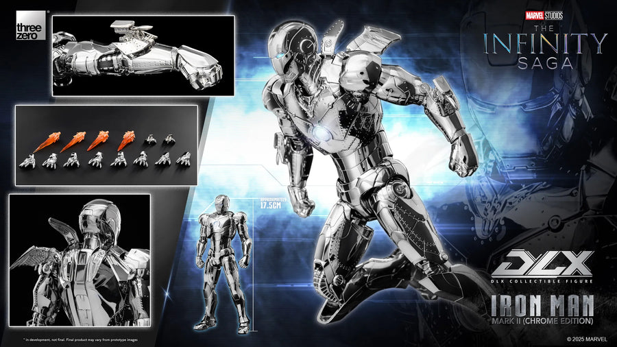 DLX Iron Man Mark 2 (Chrome Edition) – Threezero – ActionFigure Brasil