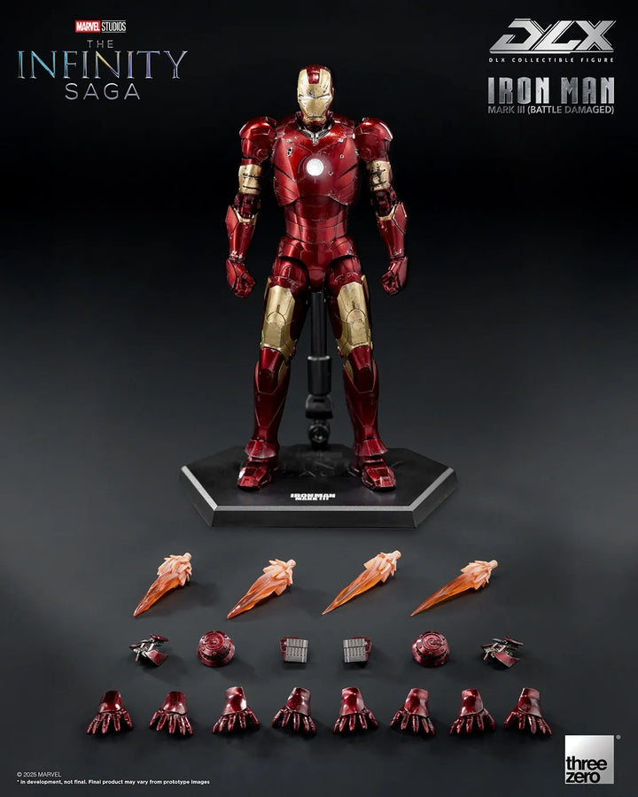 DLX Iron Man Mark 3 (Battle Damaged) – Threezero – ActionFigure Brasil