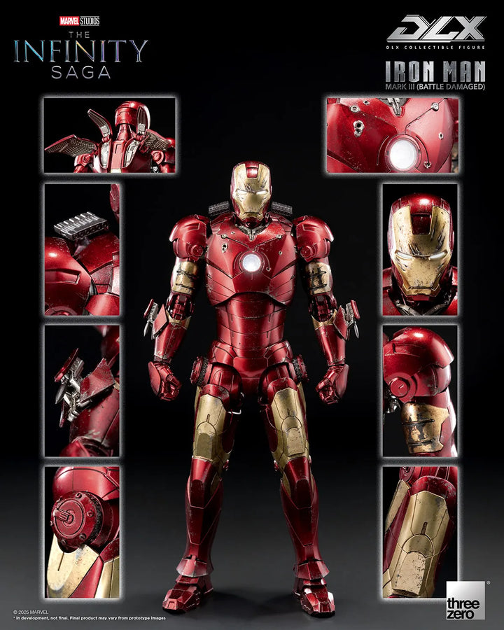 DLX Iron Man Mark 3 (Battle Damaged) – Threezero – ActionFigure Brasil