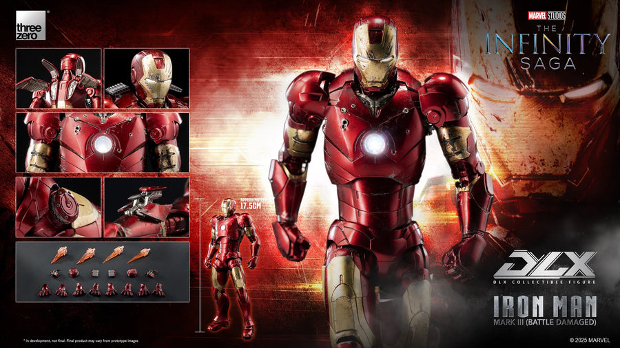 DLX Iron Man Mark 3 (Battle Damaged) – Threezero – ActionFigure Brasil