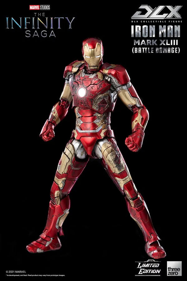 DLX Iron Man Mark 43 (Battle Damage) – Threezero – ActionFigure Brasil