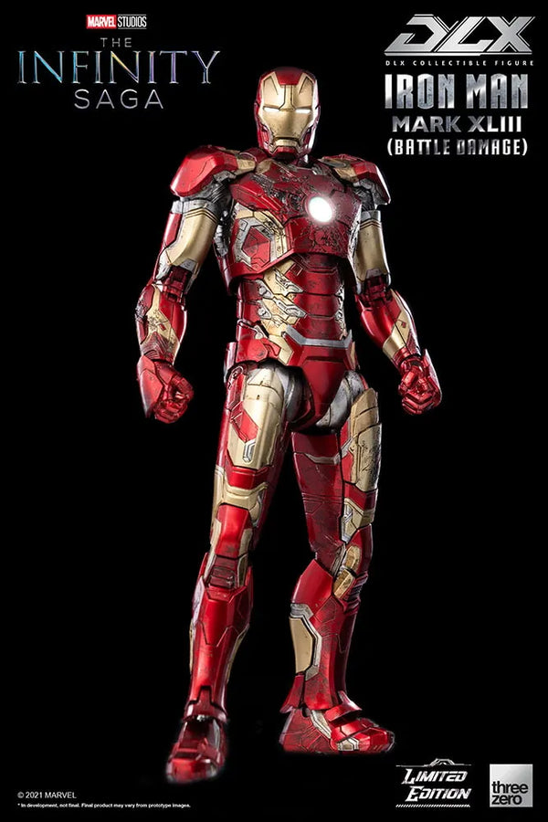 DLX Iron Man Mark 43 (Battle Damage) – Threezero – ActionFigure Brasil