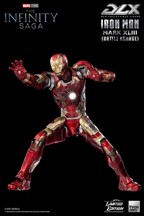 DLX Iron Man Mark 43 (Battle Damage) – Threezero – ActionFigure Brasil