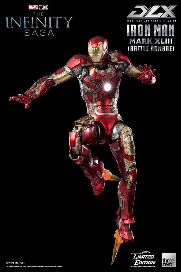 DLX Iron Man Mark 43 (Battle Damage) – Threezero – ActionFigure Brasil