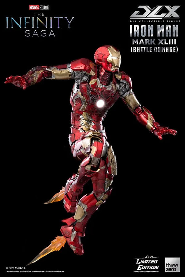 DLX Iron Man Mark 43 (Battle Damage) – Threezero – ActionFigure Brasil