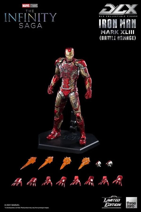 DLX Iron Man Mark 43 (Battle Damage) – Threezero – ActionFigure Brasil
