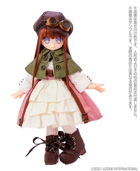 Doll Clothes - Lil' Fairy - Picconeemo Costume - Lil'Fairy Casquette & Steampunk Dress set - 1/12 - Light brown x pink (Azone)ㅤ – Azone International – ActionFigureBrasil