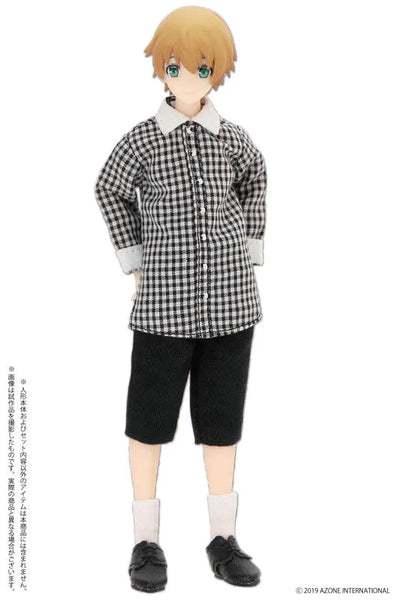 Doll Clothes - Picconeemo Costume - Long Shirt - 1/12 - Black Gingham x White (Azone)ㅤ – Azone International – ActionFigureBrasil — ângulo diferente