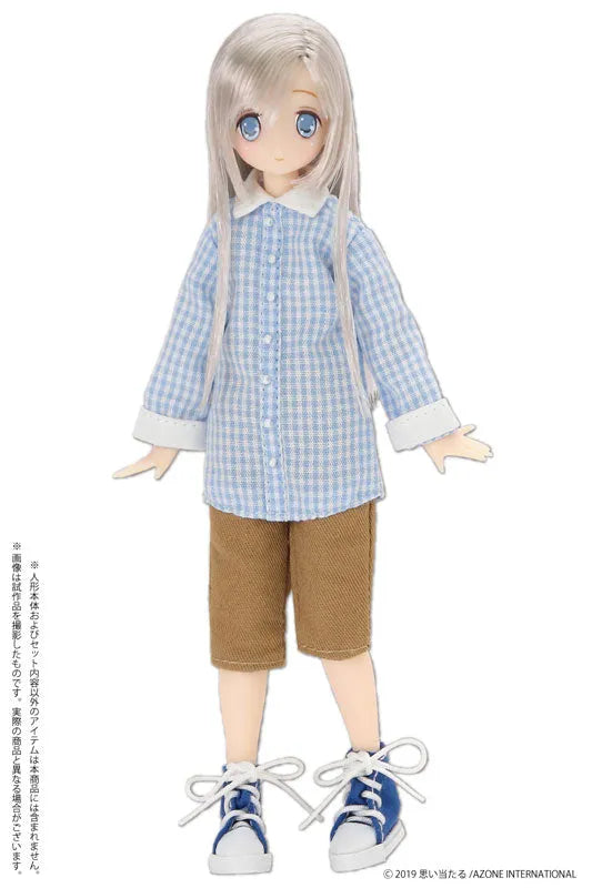 Doll Clothes - Picconeemo Costume - Long Shirt - 1/12 - Sax Gingham x White (Azone)ㅤ – Azone International – ActionFigureBrasil