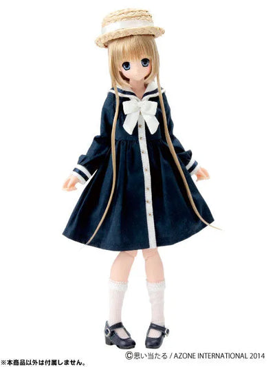 Doll Clothes - PureNeemo M Size Costume - Pureneemo Original Costume - Komorebi Mori no Oyofukuya-san - Boater Hat & Omoide Sailor Dress Set - Navy (Azone)ㅤ – Azone International – ActionFigureBrasil