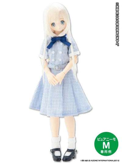 Doll Clothes - PureNeemo - PureNeemo M Size Costume - SAHRA'S à la mode - Round Collar Cleric Dress - 1/6 - Blue Check (Azone)ㅤ – Azone International – ActionFigureBrasil