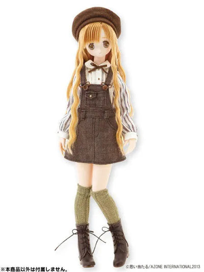 Doll Clothes - PureNeemo - PureNeemo S Size Costume - Komorebimori no Oyofukuya-san Classical Blouse & Salopette Skirt Set - 1/6 - Brown (Azone)ㅤ – Azone International – ActionFigureBrasil — ângulo diferente