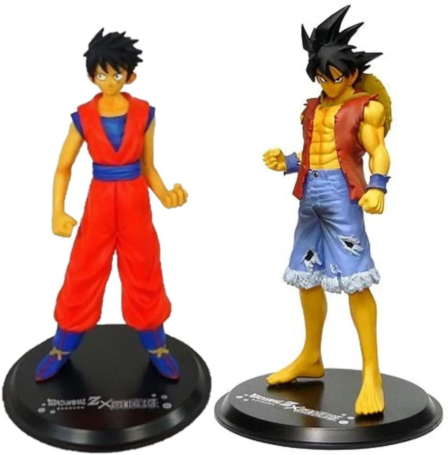 Dragon Ball Z - One Piece - Son Goku - Monkey D. Luffy - DX Assemblage Figure - Shounen Jump 40th Anniversary Dragon Ball Z x One Piece - Luffy Style - Goku Style - Set (Banpresto)ㅤ – Banpresto – ActionFigureBrasil