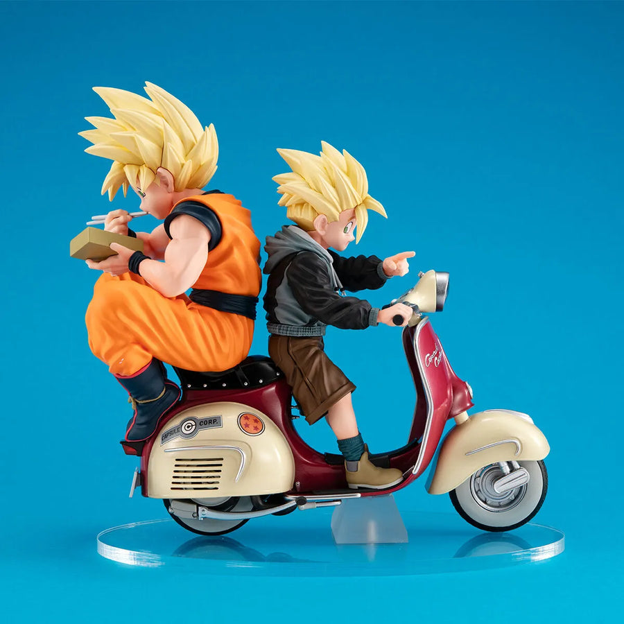 Dragon Ball Z - Son Gohan SSJ - Son Goku SSJ - Desktop Real McCoy EX - & Bike (MegaHouse) [Shop Exclusive]ㅤ – MegaHouse – ActionFigureBrasil