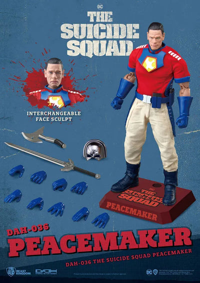 Dynamic Action Heroes #036 "Suicide Squad" Peacemakerㅤ – Beast Kingdom – ActionFigureBrasil — com base expositora