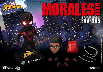 Egg Attack Action #070 "Marvel Comics" Spider-Man (Miles Morales)ㅤ – Beast Kingdom – ActionFigureBrasil — com base expositora