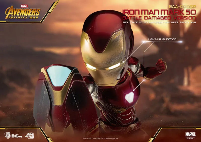 Egg Attack Action Avengers: Infinity War Iron Man Mark. 50 Battle Damage Ver.ㅤ – Beast Kingdom – ActionFigureBrasil