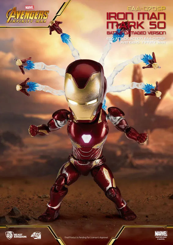 Egg Attack Action Avengers: Infinity War Iron Man Mark. 50 Battle Damage Ver.ㅤ – Beast Kingdom – ActionFigureBrasil
