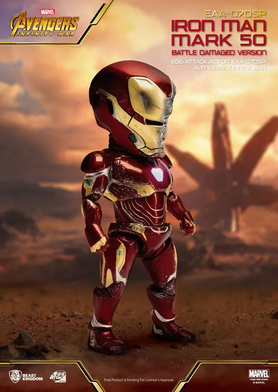 Egg Attack Action Avengers: Infinity War Iron Man Mark. 50 Battle Damage Ver.ㅤ – Beast Kingdom – ActionFigureBrasil