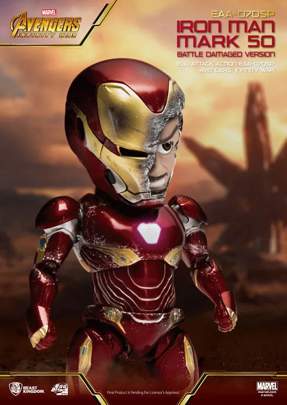 Egg Attack Action Avengers: Infinity War Iron Man Mark. 50 Battle Damage Ver.ㅤ – Beast Kingdom – ActionFigureBrasil