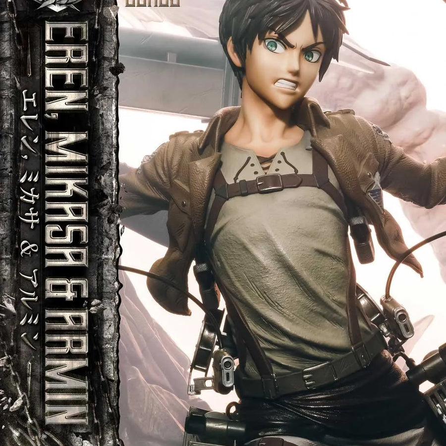 Eren, Mikasa & Armin (Deluxe Bonus Version) TV animation Attack on Titan – Prime1Studio – ActionFigure Brasil