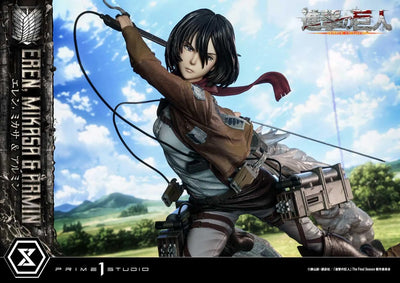 Eren, Mikasa & Armin (Deluxe Bonus Version) TV animation Attack on Titan – Prime1Studio – ActionFigure Brasil