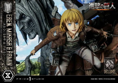 Eren, Mikasa & Armin (Deluxe Version) TV animation Attack on Titan – Prime1Studio – ActionFigure Brasil
