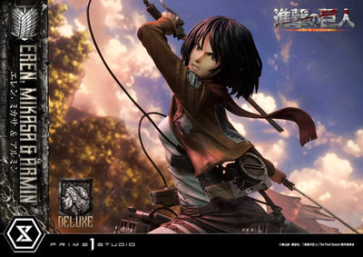 Eren, Mikasa & Armin (Deluxe Version) TV animation Attack on Titan – Prime1Studio – ActionFigure Brasil