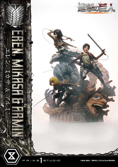 Eren, Mikasa & Armin (Deluxe Version) TV animation Attack on Titan – Prime1Studio – ActionFigure Brasil