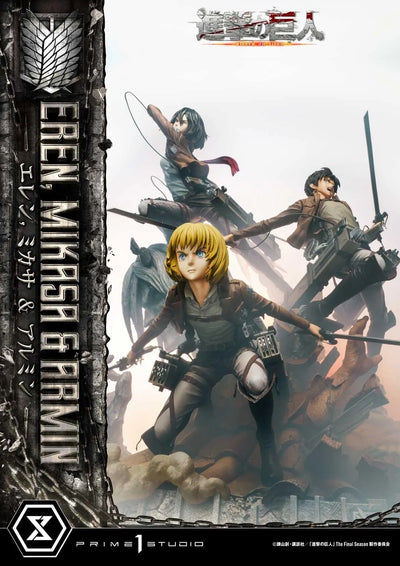 Eren, Mikasa & Armin (Deluxe Version) TV animation Attack on Titan – Prime1Studio – ActionFigure Brasil