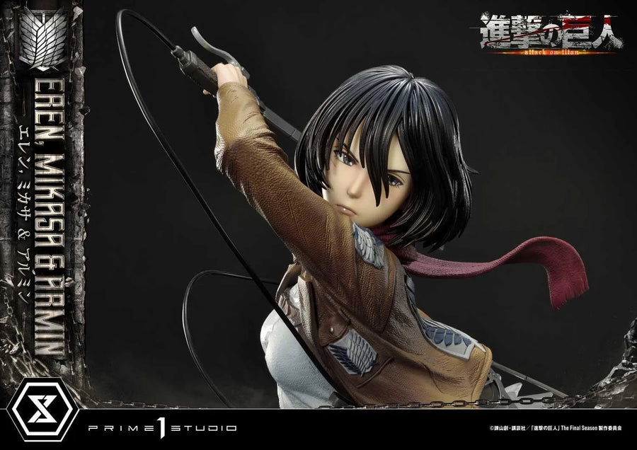 Eren, Mikasa & Armin (Deluxe Version) TV animation Attack on Titan – Prime1Studio – ActionFigure Brasil