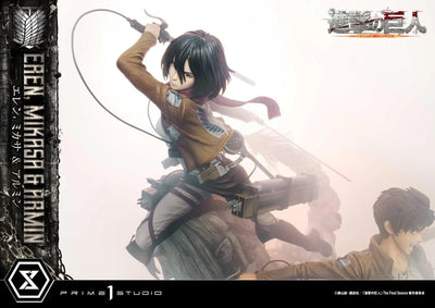 Eren, Mikasa & Armin (Regular Version) TV animation Attack on Titan – Prime1Studio – ActionFigure Brasil