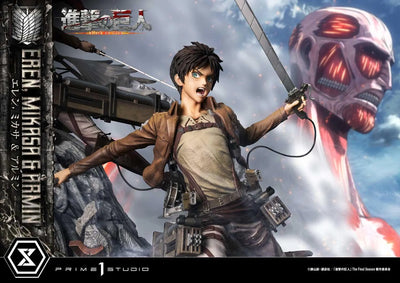 Eren, Mikasa & Armin (Regular Version) TV animation Attack on Titan – Prime1Studio – ActionFigure Brasil