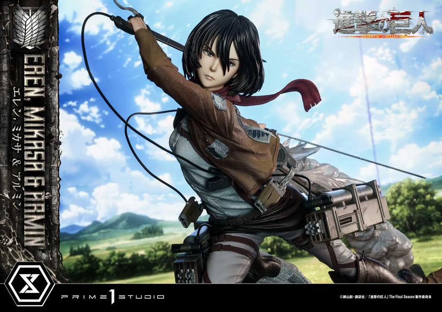 Eren, Mikasa & Armin (Regular Version) TV animation Attack on Titan – Prime1Studio – ActionFigure Brasil