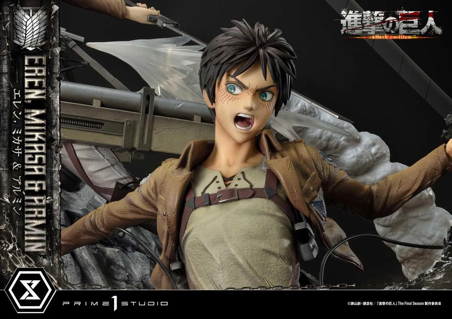 Eren, Mikasa & Armin (Regular Version) TV animation Attack on Titan – Prime1Studio – ActionFigure Brasil