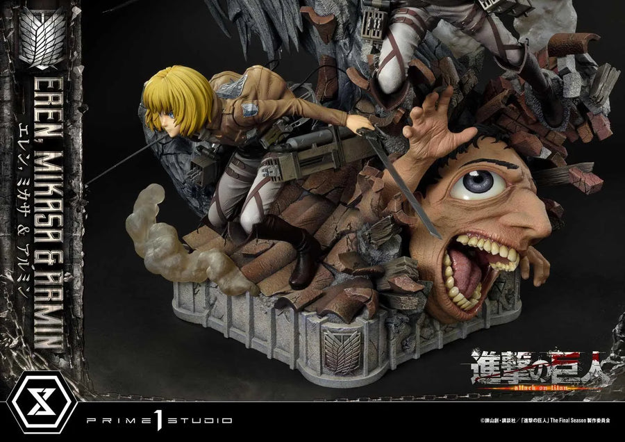 Eren, Mikasa & Armin (Regular Version) TV animation Attack on Titan – Prime1Studio – ActionFigure Brasil
