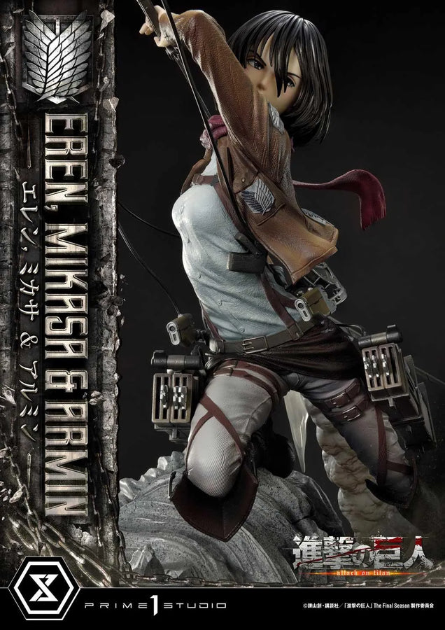 Eren, Mikasa & Armin (Regular Version) TV animation Attack on Titan – Prime1Studio – ActionFigure Brasil