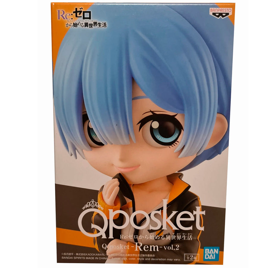 ESTÁTUA BANPRESTO Q POSKET RE:ZERO STARTING LIFE IN ANOTHER WORLD - REM